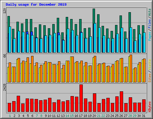 Daily usage for December 2019