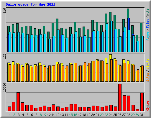 Daily usage for May 2021