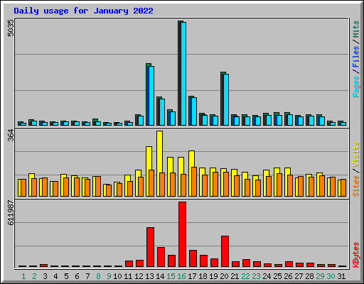 Daily usage for January 2022