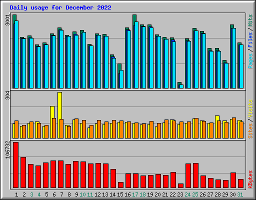 Daily usage for December 2022