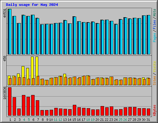 Daily usage for May 2024