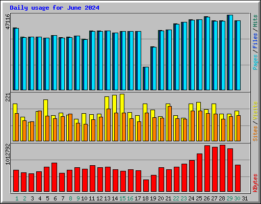 Daily usage for June 2024