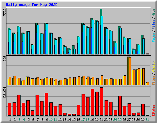 Daily usage for May 2025