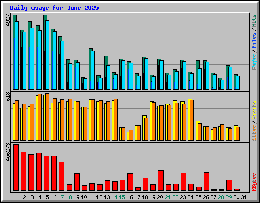Daily usage for June 2025