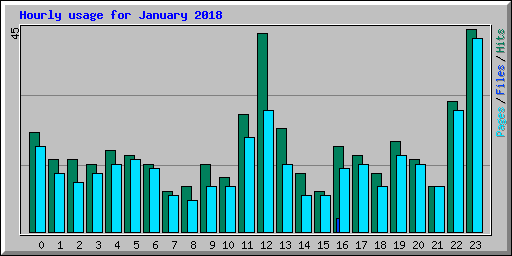 Hourly usage for January 2018