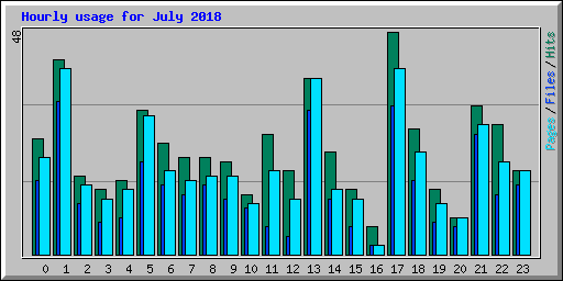 Hourly usage for July 2018