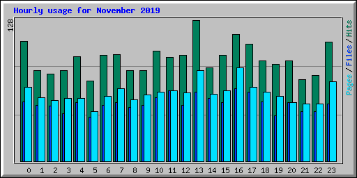 Hourly usage for November 2019