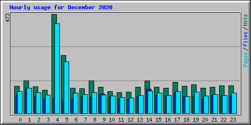 Hourly usage for December 2020