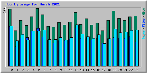 Hourly usage for March 2021