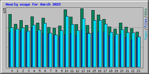 Hourly usage for March 2022