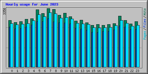Hourly usage for June 2023